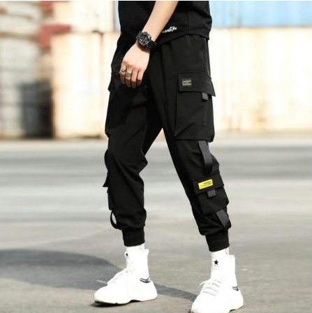 Streetwear Hip Hop Black Harem Pants Men