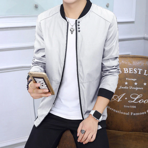 Slim Fit Solid Mens Bomber Jacket