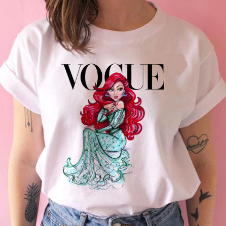 vogue princess t shirt print female grunge