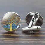 Tree of Life Cufflinks for Men Best Man Cufflinks Set Cufflinks Wedding Life Tree Suit Shirt Cuff Links Men Accessories