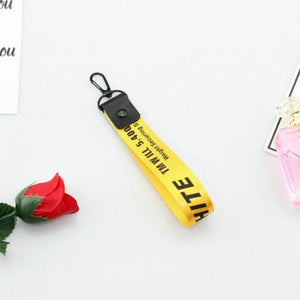 Off White Ribbon Keychain Women Phone Case Wallet Key Chain Porte Clef For Bag Key ring Llaveros Mujer Sleutelhanger Chaveiro