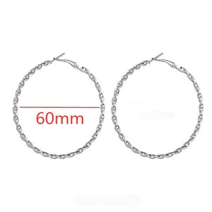 40mm 60mm 70mm 80mm Exaggerate Big Smooth Circle Hoop Earrings Brincos Simple Party Round Loop Earrings for Women Jewelry