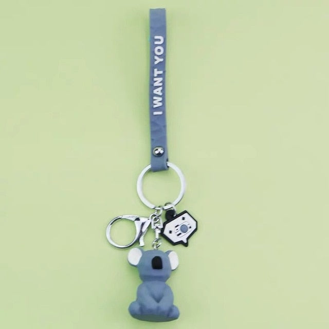 Creative Cartoon Couple Car Key Chain Backpack Hanging Gift