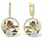 CHUHAN Unique Long Drop Earrings Bird Pendant Tassel Crystal Pendant Earrings Ladies Jewelry Design for Anniversary Party