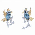 CHUHAN Unique Long Drop Earrings Bird Pendant Tassel Crystal Pendant Earrings Ladies Jewelry Design for Anniversary Party