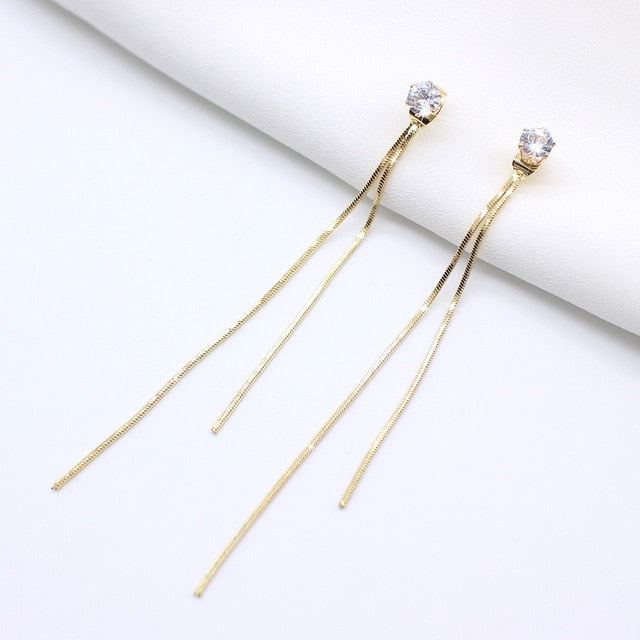 CHUHAN Unique Long Drop Earrings Bird Pendant Tassel Crystal Pendant Earrings Ladies Jewelry Design for Anniversary Party