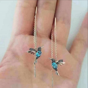 CHUHAN Unique Long Drop Earrings Bird Pendant Tassel Crystal Pendant Earrings Ladies Jewelry Design for Anniversary Party