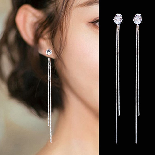 CHUHAN Unique Long Drop Earrings Bird Pendant Tassel Crystal Pendant Earrings Ladies Jewelry Design for Anniversary Party